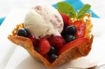 Canadian Berry Salad in Brandy Snap Cups Dessert
