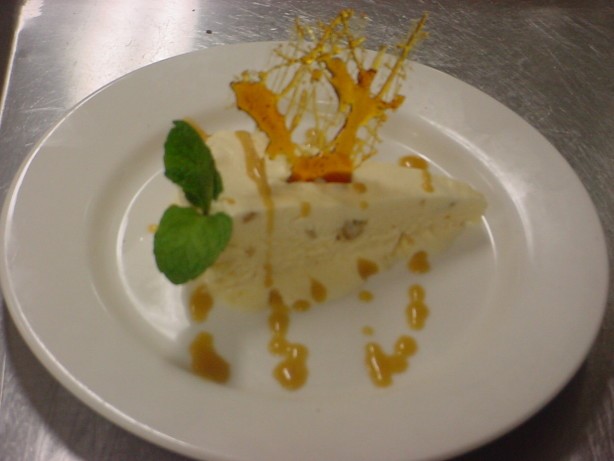 American Honeycomb Ice Cream With Toffee Sauce Dessert