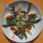 Australian Full Salad with Asparagus White and Green Dinner