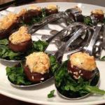Arched Spoon Stuffed Mushrooms with Goat Cheese recipe