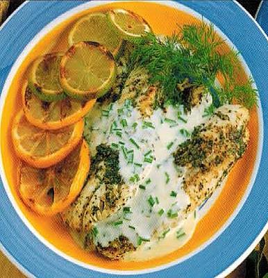 British Dill Fish With Lemon Butter Sauce Appetizer