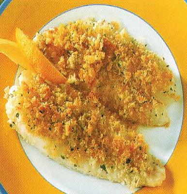 British Fish With Garlic Breadcrumbs Appetizer