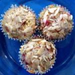American Rhubarb Muffins with Almonds Dessert