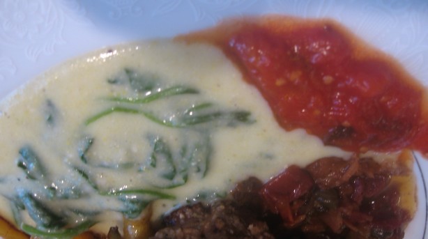 Australian Spinach Polenta With Balsamic Tomatoes Appetizer