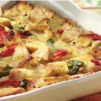 French Bagel and Brie Brunch Strata Dinner