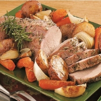 Canadian Oven-Roasted Pork with Vegetables Dinner
