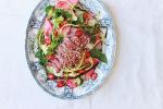 Australian Rare Beef Salad with Watermelon and Raw Zucchini Noodles Appetizer