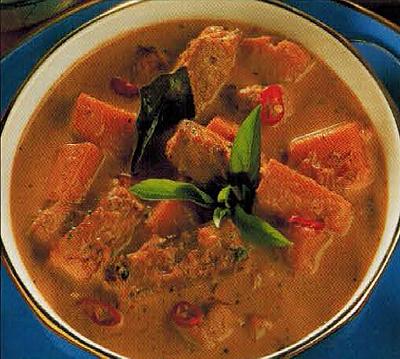 Indian Hot Pork Curry With Pumpkin Appetizer