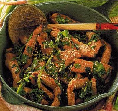 Chinese Pork With Spinach Appetizer