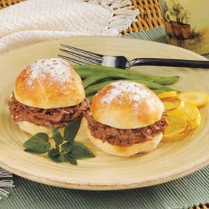 American Venison on Caraway Rolls Appetizer