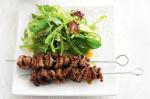 Japanese Teriyaki Beef Skewers With Snow Pea Salad Recipe Dinner