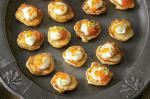 American Corn Fritters With Salmon Roe Recipe Appetizer