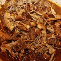 American BBQ Pulled Chicken Thighs Appetizer