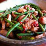 Asian Thai Stir-fry with Pork and Green Beans Drink