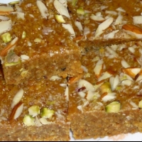 Pakistani Mohanthal Besan Burfee Dessert