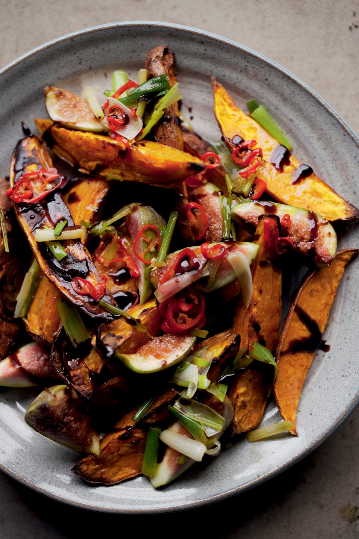 American Roasted Sweet Potatoes and Fresh Figs Recipe Appetizer