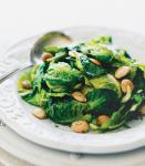 Brussels Sprout Leaf and Baby Spinach Saute Recipe recipe