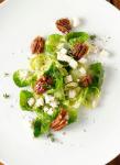 American Warm Brussels Sprout Salad With Smoked Feta and Candied Pecans Recipe Appetizer