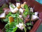 American Wilted Arugula Mushroom Pear and Blue Cheese Salad Appetizer