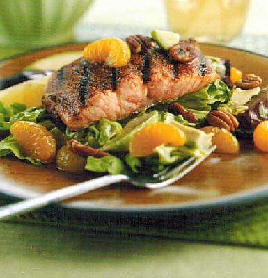 American Cajun-style Salmon Salad BBQ Grill