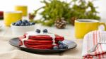 Australian Red Velvet Pancakes with Coconut Syrup and Blueberries Breakfast