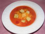 Australian Creamy Tomato Cheese Soup With Croutons Appetizer