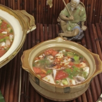 Chinese Asian Octopus Stir-fry Soup Soup