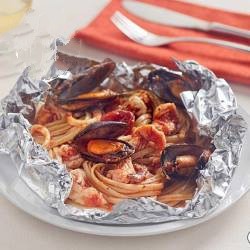 Australian Bavette with Seafood Toasted in Film Appetizer