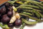 American Asian Roasted Green Beans With Mushrooms BBQ Grill