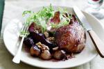 American Roasted Duck With Red Wine Spiced Pears And Shallots Recipe Dessert