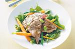 American Warm Veal Broad Beans And Baby Carrot Salad Recipe Appetizer