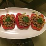 British Bell Peppers Stuffed with Beans Appetizer