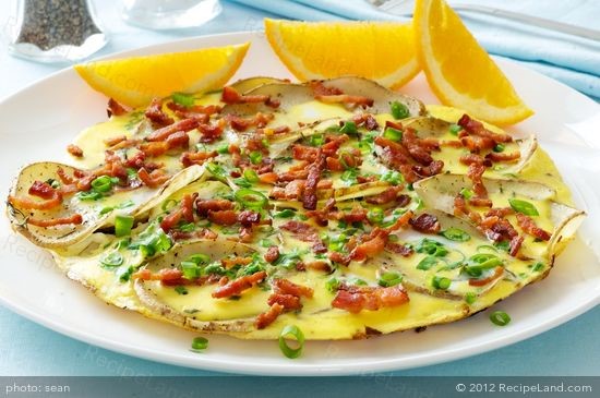 American Basque Tortilla breakfast Bacon Potato and Eggs Appetizer