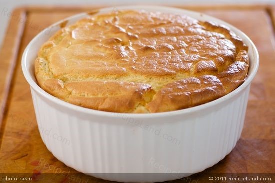 American Beet Bottomed Goat Cheese Souffle Dessert