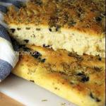 American Focaccia with Olives Rosemary and Oregano Appetizer