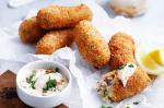 American Pea And Ham Croquettes With Fiery Aioli Recipe Appetizer