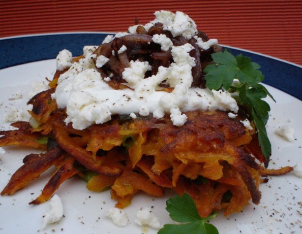 American Vegetable Fritters With Caramelised Onions Dessert