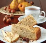 British Warm Pear and Hazelnut Tea Bread Dessert
