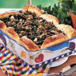 Spinach Beef Biscuit Bake recipe