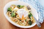 Canadian Broccoli And Chive Fettuccine With Poached Eggs Recipe Appetizer