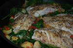 American Sauteed Snapper With Plum Tomatoes and Spinach Dinner