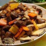 Chinese Beef and Mushrooms Sauteed Appetizer