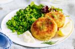 American Fish Cakes With Smashed Peas And Lemon Recipe Dinner