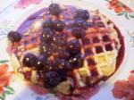 Canadian Pecan Wholewheat Waffles With Cherry Sauce Breakfast