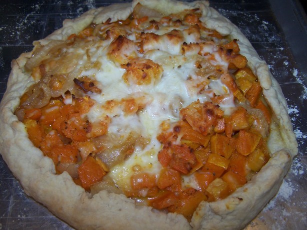 American Butternut Squash and Caramelized Onion Galette Appetizer