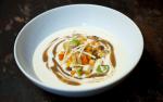 American Celery Root and Chestnut Soup With Brussels Sprouts Recipe Appetizer