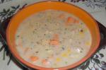 American Chicken and Corn Chowder With Sweet Potatoes Appetizer