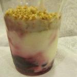 American Yogurt with Red Fruits and the Granola Bars Dessert