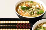 Japanese Miso Soup With Prawns Tofu And Udon Noodles Recipe Dinner