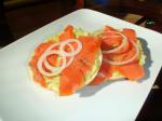 American Bagels With Avocado and Smoked Salmon Breakfast